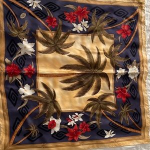 Tommy Bahama silk palm tree scarf 34”x34”x